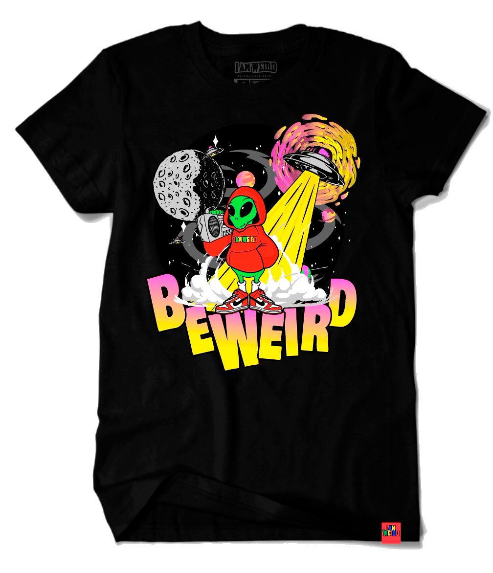 Be Weird Alien Tee in black