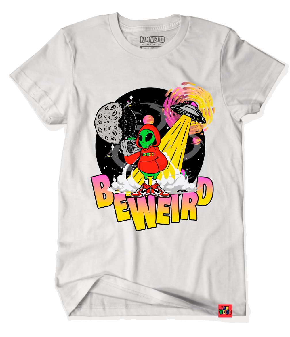 Be Weird Alien Tee in white